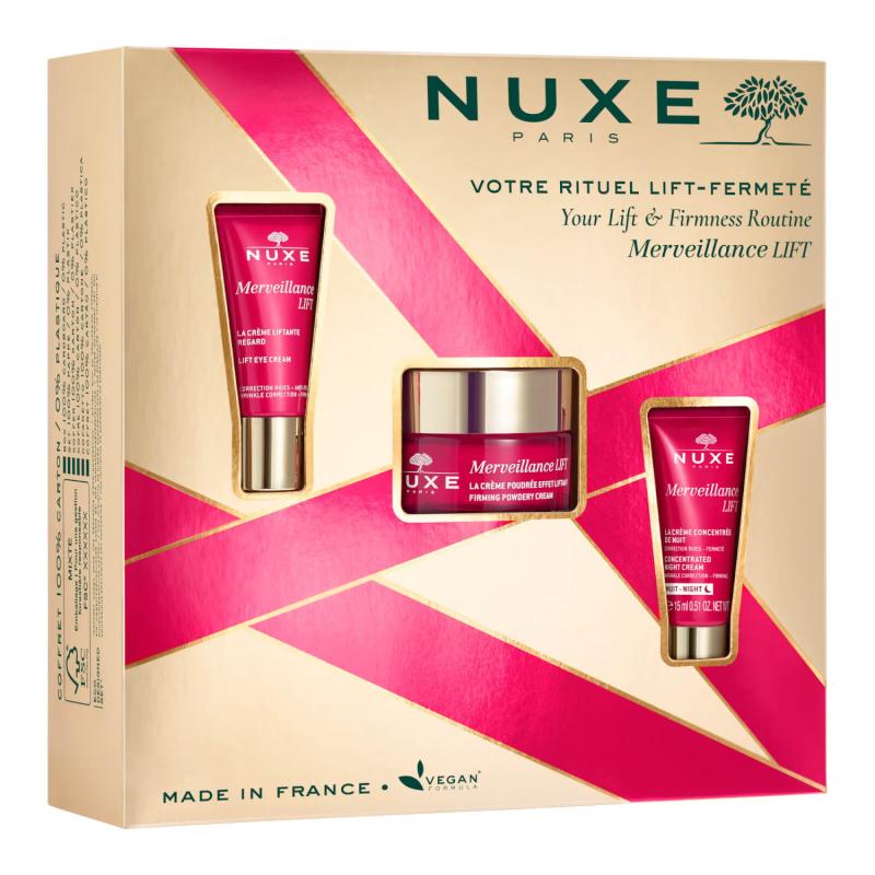 Set Nuxe: Merveillance Expert, Lifting, Cream, For Face, 50 ml + Merveillance Lift, Vegan, Lifting, Eye Cream, 15 ml + Merveillance Lift, Vegan, Lifti