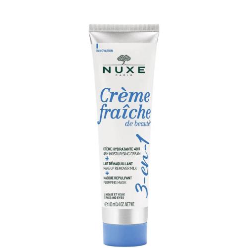 Nuxe, Creme Fraiche de Beaute, Moisturizing, Cream, Make-Up Remover Milk & Plumping Mask 3-In-1, 100 ml *Tester