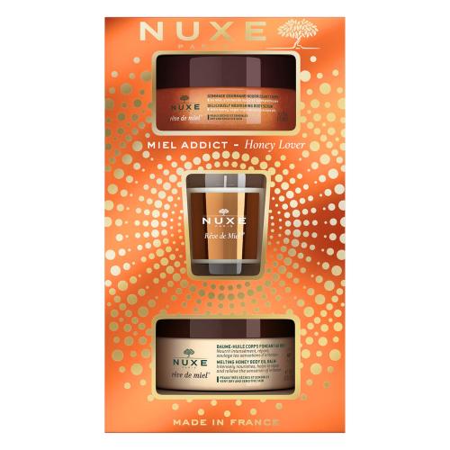 Xmas 2022 Set Nuxe: Reve de Miel Deliciously, Vegan, Calming, Body Scrub, 175 ml + Reve de Miel, Honey, Body Balm, All Over The Body, 200 ml + Reve de