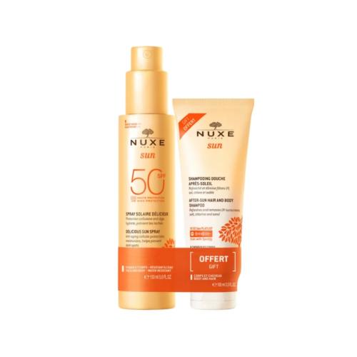 Set Nuxe: Sun, After-Sun Shampoo, For Hair & Body, 100 ml + Sun, Sunscreen Spray, SPF 50, 150 ml