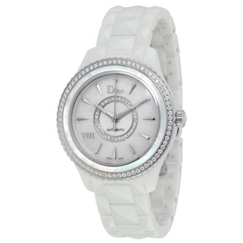 Christian Dior, VII, Quartz Ceramic Strap Watch, White, 38 mm, For Women